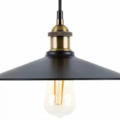 Beliani Suspensions Lampe Suspension Noir Et Doré