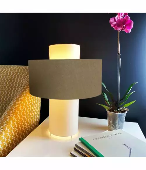 Abat-jours Lampes à Poser Lampe Taupe D 35 Cm 2 Abat-jours Lampes à Poser Lampe Taupe D 35 Cm – Image 2