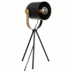 Home Maison Lampes à Poser Lampe Trépied Noir H45cm