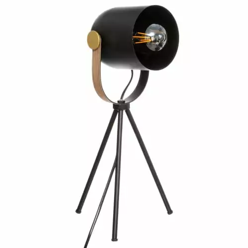 Home Maison Lampes à Poser Lampe Trépied Noir H45cm 1 Home Maison Lampes à Poser Lampe Trépied Noir H45cm