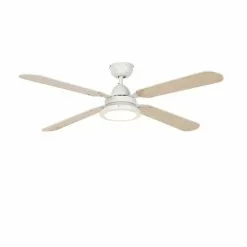 QAZQA Plafonnier Ventilateur Lampe Ventilateur En Acier Blanc