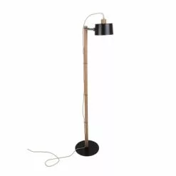 DIZY Design Lampadaires Luminaire à Poser Chêne Et Métal Noir
