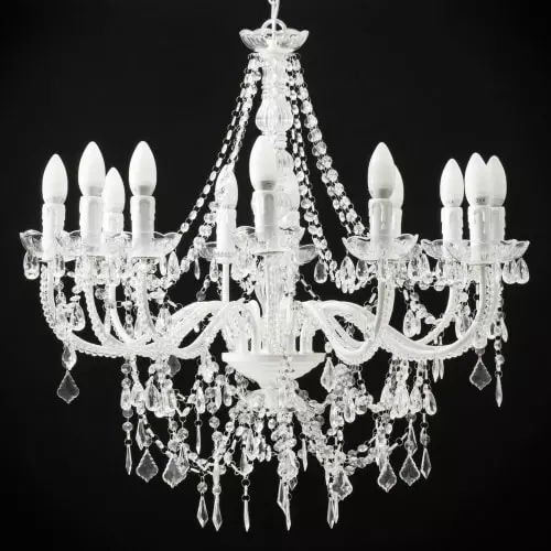 Maisons Du Monde Lustres Lustre à Pampilles En Métal Blanc D75 3 Maisons Du Monde Lustres Lustre à Pampilles En Métal Blanc D75 – Image 3