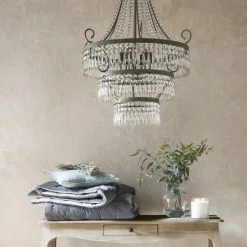 Maisons Du Monde Lustres Lustre à Pampilles En Métal Gris -Luminaires Soldes lustre a pampilles en metal gris 1000 11 8 154660 23