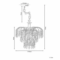 Beliani Lustres Lustre Argenté -Luminaires Soldes lustre argente 5