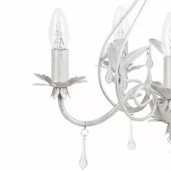 Beliani Lustres Lustre Blanc -Luminaires Soldes lustre blanc 3