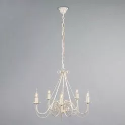 QAZQA Lustres Lustre En Acier Blanc -Luminaires Soldes lustre en acier blanc 3