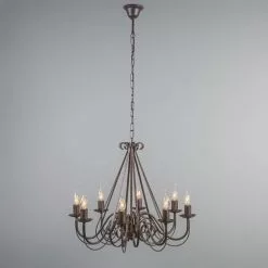 QAZQA Lustres Lustre En Acier Brun Rouille -Luminaires Soldes lustre en acier brun rouille 3