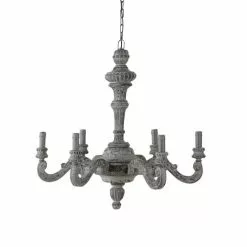 Maisons Du Monde Luminaires Lustre En Manguier Sculpté Grisé Effet Vieilli