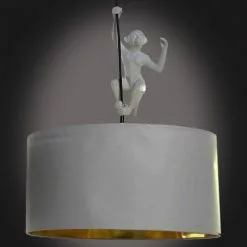 ITEM International Suspensions Lustre Singe Blanc En Résine -Luminaires Soldes lustre singe blanc en resine 1