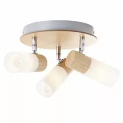 Brilliant Suspensions Plafonnier Bois Beige 3 Spots