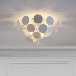 Beliani Suspensions Plafonnier Design Blanc -Luminaires Soldes plafonnier design blanc 1