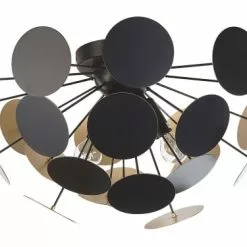 Beliani Suspensions Plafonnier Design Noir Et Doré