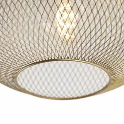 QAZQA Suspensions Plafonnier En Acier Doré/laiton -Luminaires Soldes plafonnier en acier dore laiton 19