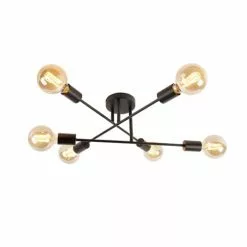 QAZQA Suspensions Plafonnier En Acier Noir