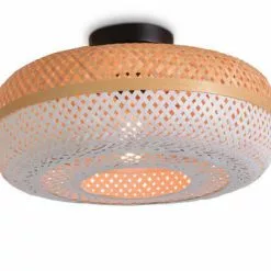 Good & Mojo Suspensions Plafonnier En Bambou Blanc D40 -Luminaires Soldes plafonnier en bambou blanc d40 4