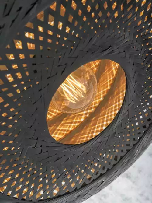 Good & Mojo Suspensions Plafonnier En Bambou Noir D60 3 Good & Mojo Suspensions Plafonnier En Bambou Noir D60 – Image 3