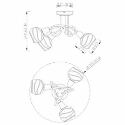 Globo Suspensions Plafonnier En Métal Argente -Luminaires Soldes plafonnier en metal argente 6