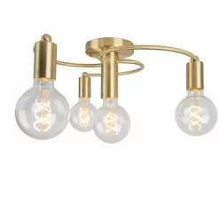 QAZQA Suspensions Plafonnier En Métal Doré/laiton -Luminaires Soldes plafonnier en metal dore laiton 1