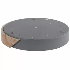 Beliani Suspensions Plafonnier En Métal LED ⌀ 31 Cm Gris Et Bois Clair -Luminaires Soldes plafonnier en metal led 31 cm gris et bois clair 3