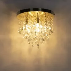 QAZQA Suspensions Plafonnier En Verre Doré/laiton -Luminaires Soldes plafonnier en verre dore laiton 38