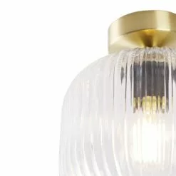 QAZQA Suspensions Plafonnier En Verre Doré/laiton -Luminaires Soldes plafonnier en verre dore laiton 9