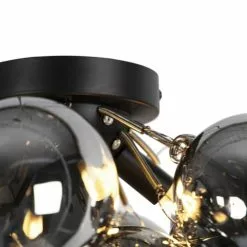 QAZQA Suspensions Plafonnier En Verre Noir -Luminaires Soldes plafonnier en verre noir 16