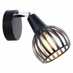 Keria Appliques Murales Et Spots Spot Mural 1 Lumières En Métal Noir