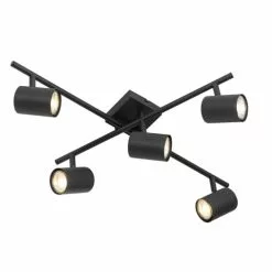 QAZQA Appliques Murales Et Spots Spot Plafond En Acier Noir -Luminaires Soldes spot plafond en acier noir 31