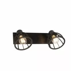 QAZQA Appliques Murales Et Spots Spot Plafond En Bois Noir -Luminaires Soldes spot plafond en bois noir 3