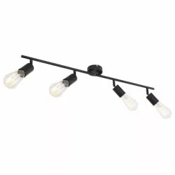 Globo Suspensions Spot Plafonnier Design Métal 4 Ampoules Noir