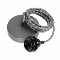 Hoopzi Suspensions Suspension 1 Fil électrique En Tissu Gentleman Chevron 3m -Luminaires Soldes suspension 1 fil electrique en tissu gentleman chevron 3m 5