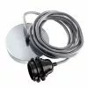 Hoopzi Suspensions Suspension 1 Fil électrique En Tissu Métal 2,5m Douille Noire