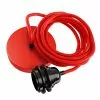 Hoopzi Suspensions Suspension 1 Fil électrique En Tissu Rouge 2,5m Douille Noire