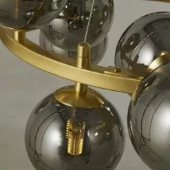 Maisons Du Monde Suspensions Suspension 15 Globes En Verre Teinté Noir Et Métal Doré -Luminaires Soldes suspension 15 globes en verre teinte noir et metal dore 1000 8 16 189354 3