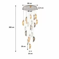 Kare Design Suspensions Suspension 21 Feuilles En Verre Et Acier -Luminaires Soldes suspension 21 feuilles en verre et acier 3