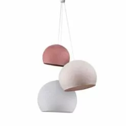 La Case De Cousin Paul Suspensions Suspension 3 Coupoles Bleu Canard-denim-azur -Luminaires Soldes suspension 3 coupoles rose dragee blanc