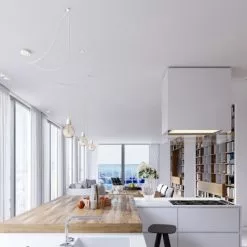 Hoopzi Suspensions Suspension 3 Fils électriques En Tissu Blanc 2,5m Douille Blanche -Luminaires Soldes suspension 3 fils electriques en tissu blanc 2 5m douille blanche 2