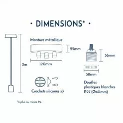 Hoopzi Suspensions Suspension 3 Fils électriques En Tissu Rouge 3m -Luminaires Soldes suspension 3 fils electriques en tissu rouge 3m 2