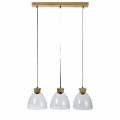 Maisons Du Monde Suspensions Suspension 3 Globes En Verre Et Manguier