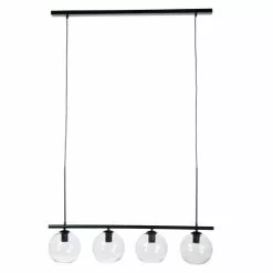 Maisons Du Monde Suspensions Suspension 4 Globes En Verre Fumé Et Métal Noir