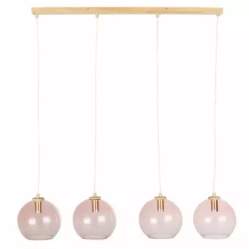 Maisons Du Monde Suspensions Suspension 4 Globes En Verre Teinté Rose Et Hêtre 1 Maisons Du Monde Suspensions Suspension 4 Globes En Verre Teinté Rose Et Hêtre