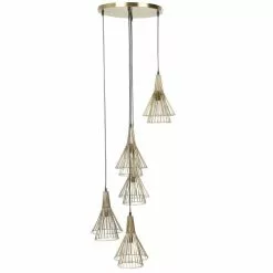 Maisons Du Monde Suspensions Suspension 5 Abat-jours Filaires Dorés