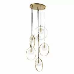 Maisons Du Monde Suspensions Suspension 6 Globes En Verre Et Métal Doré