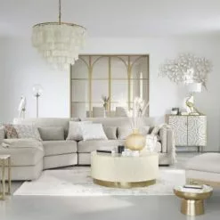 Maisons Du Monde Suspensions Suspension à Pampilles En Nacre Blanche Et Métal Doré Mat -Luminaires Soldes suspension a pampilles en nacre blanche et metal dore mat 1000 8 31 210689 3