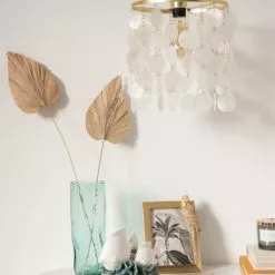 Maisons Du Monde Suspensions Suspension à Pampilles En Nacre écrue Et Métal Doré -Luminaires Soldes suspension a pampilles en nacre ecrue et metal dore 1000 10 5 223373 2