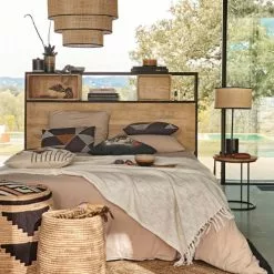 Maisons Du Monde Suspensions Suspension Abat-jour 3 Niveaux Cannage En Rotin Et Coton Noir -Luminaires Soldes suspension abat jour 3 niveaux cannage en rotin et coton noir 1000 10 36 221231 2