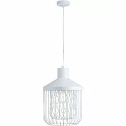 ATHM DESIGN Suspensions Suspension Abat Jour Métal Blanc