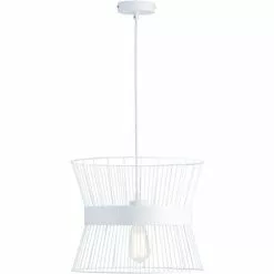 ATHM DESIGN Suspensions Suspension Abat Jour Métal Blanc -Luminaires Soldes suspension abat jour metal blanc 6