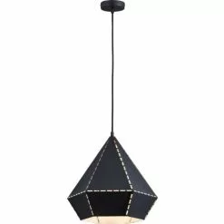 ATHM DESIGN Suspensions Suspension Abat Jour Métal Noir